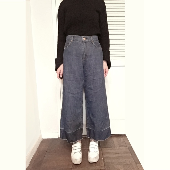 NWT • LOFT Cotton Linen Wide Leg Stonewash Jeans - Picture 2 of 7